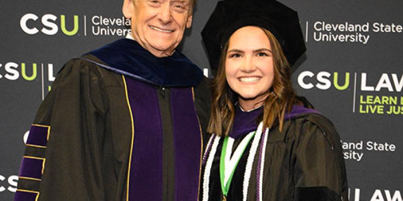 Dean Fisher and Valedictorian Camille Pollutro